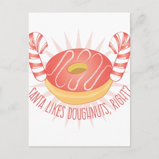 Cartes Pour Fêtes Annuelles Père Noël aime les beignets (Devant)