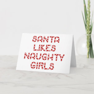 Cartes Pour Fêtes Annuelles Père Noël aime les filles coquines