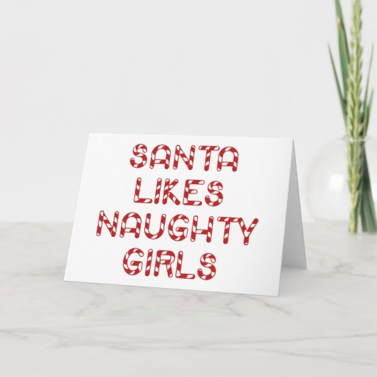 Cartes Pour Fêtes Annuelles Père Noël aime les filles coquines (Devant)