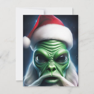 Cartes Pour Fêtes Annuelles Père Noël Alien