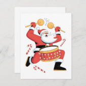 Cartes Pour Fêtes Annuelles Père Noël amusant batteur Noël laid Noël Batterie  (Devant / Derrière)