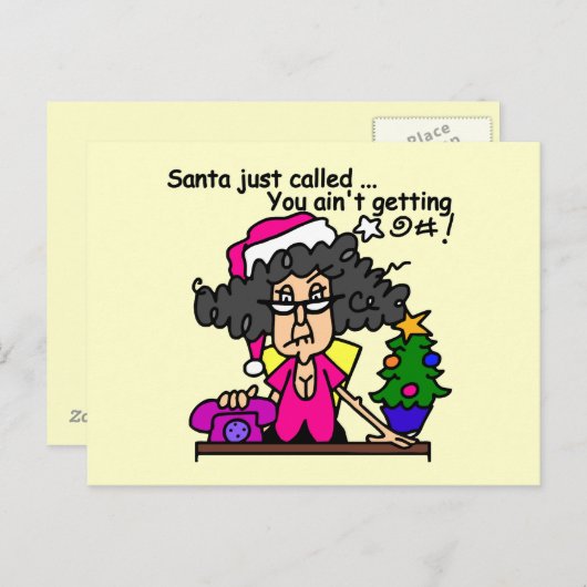 Cartes Pour Fêtes Annuelles Père Noël appelée (Devant / Derrière)