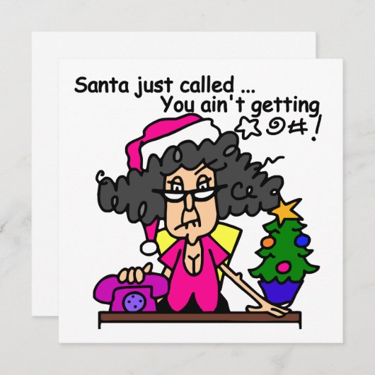 Cartes Pour Fêtes Annuelles Père Noël appelée (Devant / Derrière)