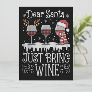 Cartes Pour Fêtes Annuelles Père Noël Apporte Juste du Vin Fête de Noël