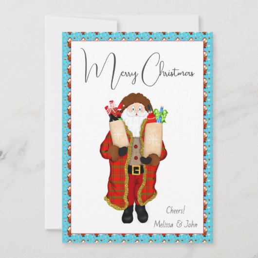 Cartes Pour Fêtes Annuelles Père Noël Apporte Noël Liquor (Devant)