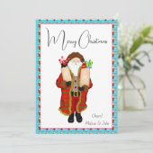 Cartes Pour Fêtes Annuelles Père Noël Apporte Noël Liquor (Debout devant)