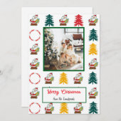 Cartes Pour Fêtes Annuelles Père Noël, Arbres de Noël, Bonbons & Photo (Devant / Derrière)