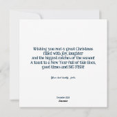 Cartes Pour Fêtes Annuelles Père Noël assis sur un poisson. (Dos)