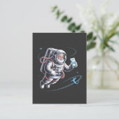 Cartes Pour Fêtes Annuelles Père Noël Astronaut avec Spacesuit Festif Noël (Debout devant)