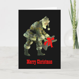 Cartes Pour Fêtes Annuelles Père Noël au Camouflage