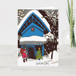 Cartes Pour Fêtes Annuelles Père Noël Au Chalet Christmas, Gracia