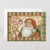 Cartes Pour Fêtes Annuelles Père Noël avec cadeaux (Devant / Derrière)