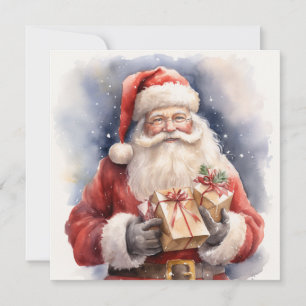 Cartes Pour Fêtes Annuelles Père Noël avec cadeaux et joie
