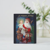 Cartes Pour Fêtes Annuelles Père Noël avec Christ Enfant (Debout devant)