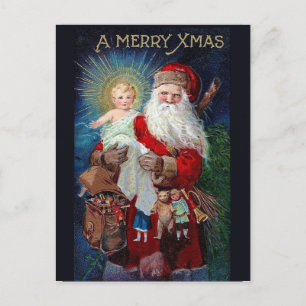 Cartes Pour Fêtes Annuelles Père Noël avec Christ Enfant