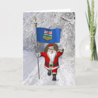 Père Noël Avec Drapeau De L'Alberta