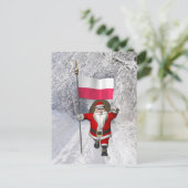 Cartes Pour Fêtes Annuelles Père Noël Avec Drapeau De Pologne (Debout devant)