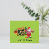 Cartes Pour Fêtes Annuelles Père Noël avec elfes à louer (Debout devant)