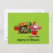 Cartes Pour Fêtes Annuelles Père Noël avec elfes à louer (Devant / Derrière)