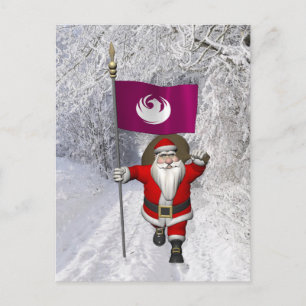 Cartes Pour Fêtes Annuelles Père Noël Avec Ensigne De Phoenix