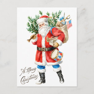 Cartes Pour Fêtes Annuelles Père Noël avec jouets et tambour