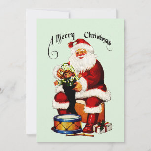 Cartes Pour Fêtes Annuelles Père Noël avec jouets Joyeux Noël