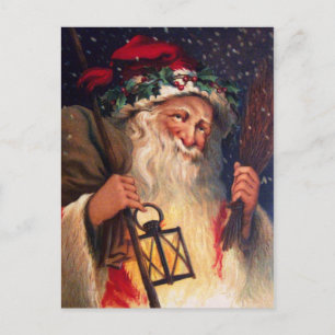 Cartes Pour Fêtes Annuelles Père Noël avec lanterne