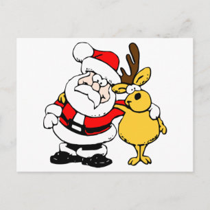 Cartes Pour Fêtes Annuelles Père Noël avec le cerf