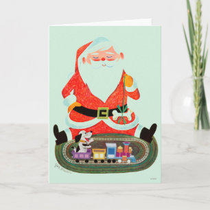Cartes Pour Fêtes Annuelles Père Noël avec le train