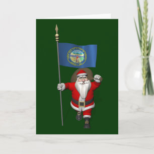 Cartes Pour Fêtes Annuelles Père Noël avec l'enseigne du Nebraska