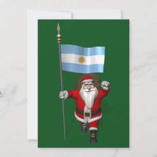 Cartes Pour Fêtes Annuelles Père Noël Avec L'Ensigne D'Argentine