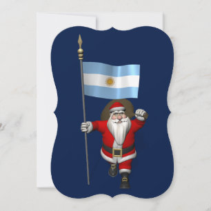 Cartes Pour Fêtes Annuelles Père Noël Avec L'Ensigne D'Argentine