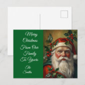 Cartes Pour Fêtes Annuelles Père Noël Avec Mistletoe (Devant / Derrière)