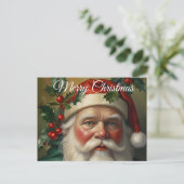 Cartes Pour Fêtes Annuelles Père Noël Avec Mistletoe (Debout devant)