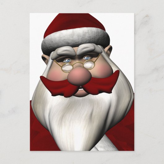 Cartes Pour Fêtes Annuelles Père Noël Avec Moustache Rouge (Devant)