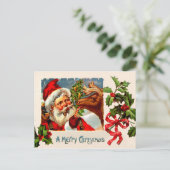 Cartes Pour Fêtes Annuelles Père Noël avec rennes (Debout devant)