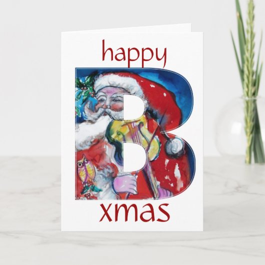 CARTES POUR FÊTES ANNUELLES PÈRE NOËL AVEC VIOLIN R MONOGRAM (Devant)