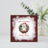 Cartes Pour Fêtes Annuelles Père Noël Baby Bear 1er Noël Nouveau bébé (Debout devant)