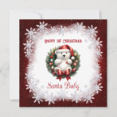 Cartes Pour Fêtes Annuelles Père Noël Baby Bear 1er Noël Nouveau bébé (Devant)