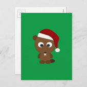 Cartes Pour Fêtes Annuelles Père Noël Beaver (Devant / Derrière)