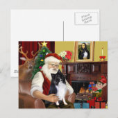 Cartes Pour Fêtes Annuelles Père Noël Bi Black Sheltie (Devant / Derrière)