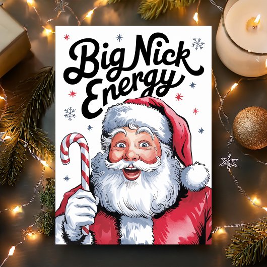 Cartes Pour Fêtes Annuelles Père Noël Big Nick Energy Funny Noël