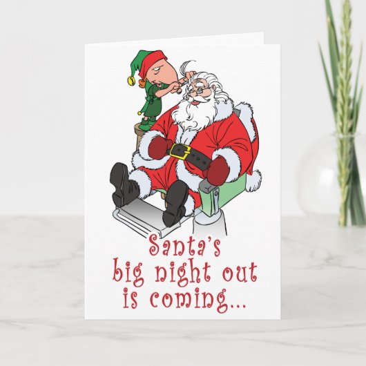 Cartes Pour Fêtes Annuelles Père Noël Big Night Out (Devant)