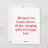 Cartes Pour Fêtes Annuelles Père Noël Blagues (Dos)