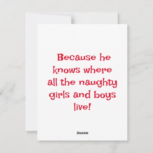 Cartes Pour Fêtes Annuelles Père Noël Blagues (Dos)