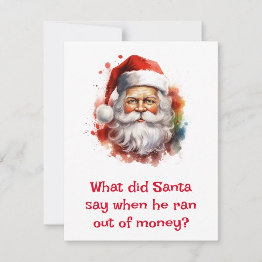 Cartes Pour Fêtes Annuelles Père Noël Blagues (Devant)