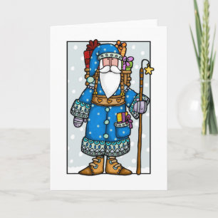 Cartes Pour Fêtes Annuelles père Noël bleu