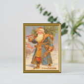 Cartes Pour Fêtes Annuelles Père Noël bleue (Debout devant)