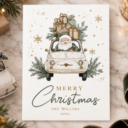Cartes Pour Fêtes Annuelles Père Noël Boho Aquarelle Noël