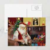 Cartes Pour Fêtes Annuelles Père Noël Cairn Terrier (Devant / Derrière)